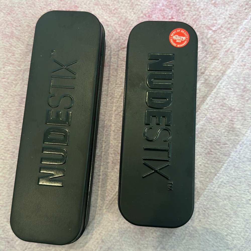 Nudestix mirror tin boxes black. Set of 2. New. For makeup lipstick case